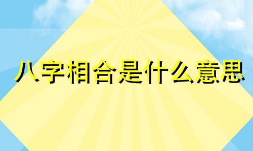 八字相合是什么意思 八字相合的人是命定之人吗