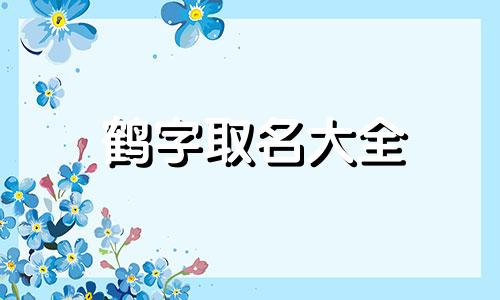 鹤字取名大全 鹤字取名男孩名字大全 鹤字取名的寓意和象征