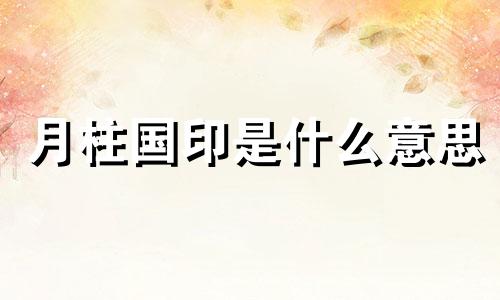 月柱国印是什么意思 月柱国印华盖女命 女命有国印贵人的好处