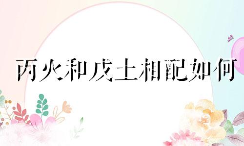 丙火和戊土相配如何 八字中丙火与戊土相合吗