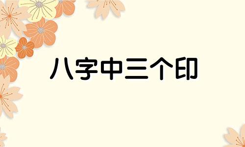 八字中三个印 八字中三重财是什么意思