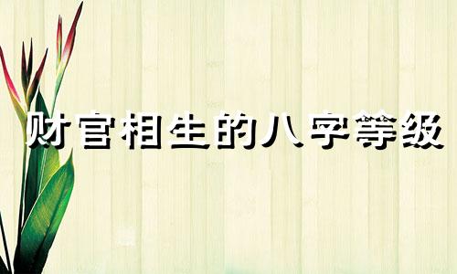 财官相生的八字等级 财官相生的八字财破印