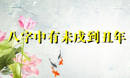 八字中有未戌到丑年 未戌丑辰是什么命