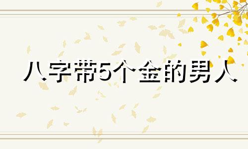 八字带5个金的男人 命里有五个金好不好