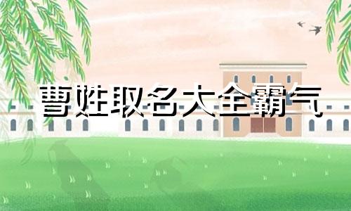 曹姓取名大全霸气 曹姓男孩名朗朗上口