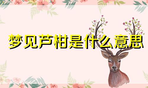 梦见芦柑是什么意思 梦见芦蒿什么意思