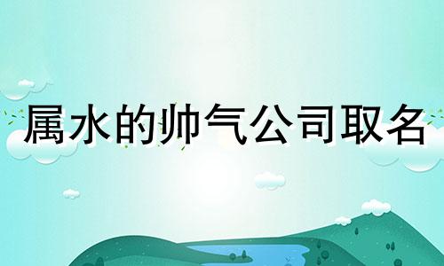 属水的帅气公司取名