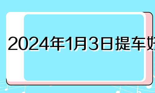 2024年1月3日提车好吗