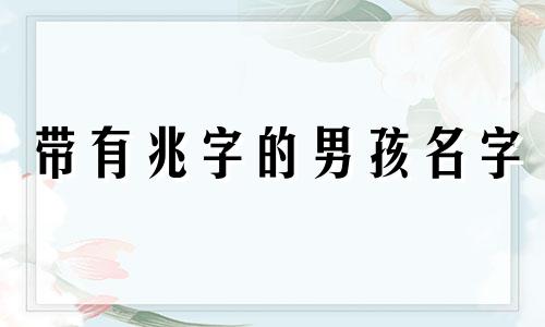 带有兆字的男孩名字 含有兆字的名字