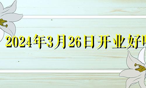 2024年3月26日开业好吗