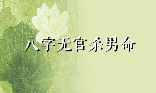 八字无官杀男命 八字无官杀的详细论述