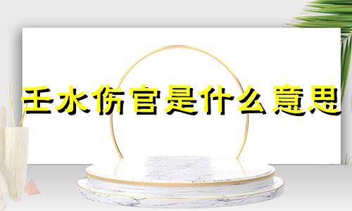 壬水伤官是什么意思 壬水伤官配偏印